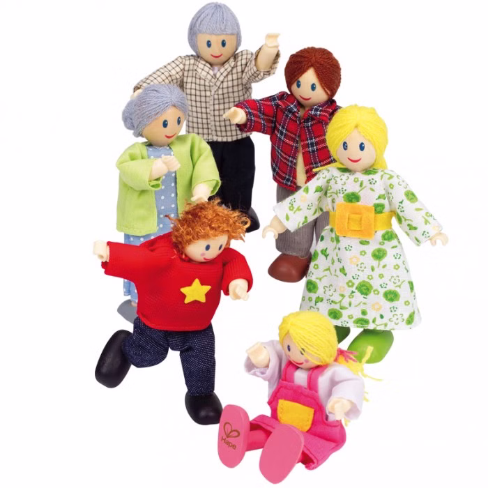 Puppenfamilie Biegepüppchen 6 teilig, Hape Puppenfamilie Biegepüppchen 6 teilig, Hape