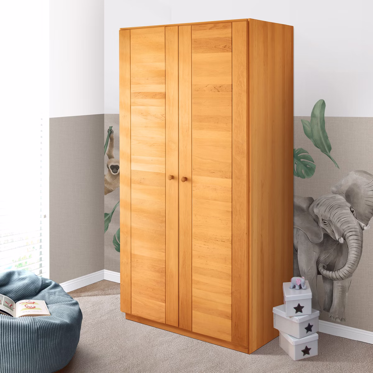 Kai Kleiderschrank 2-türig, Massivholz Erle Kai Kleiderschrank 2-türig, Massivholz Erle sb rc