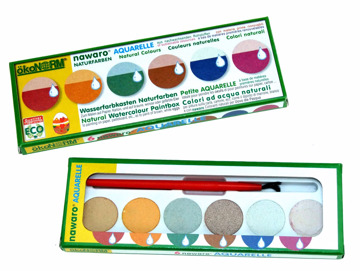 Naturfarbkasten mit 6 Farben im Kunststoffetui, ökoNORM Naturfarbkasten mit 6 Farben im Kunststoffetui, ökoNORM