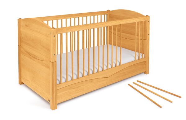 Kinderbett Juniorbett Luca Massivholz weiß 70x140 Matratze 