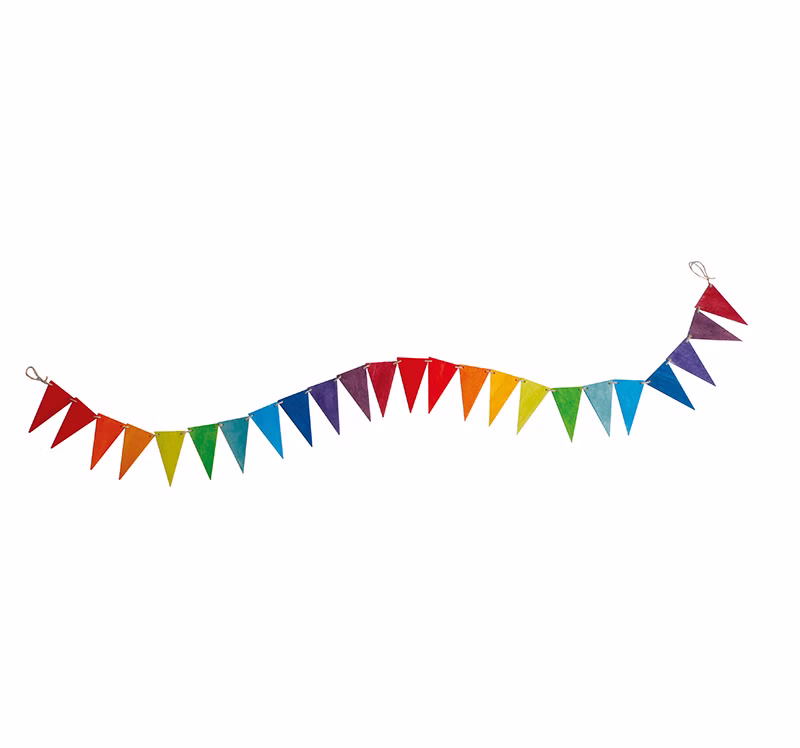 Bunte Wimpelkette aus Holz, Grimm's Bunte Wimpelkette aus Holz, Grimm's sb