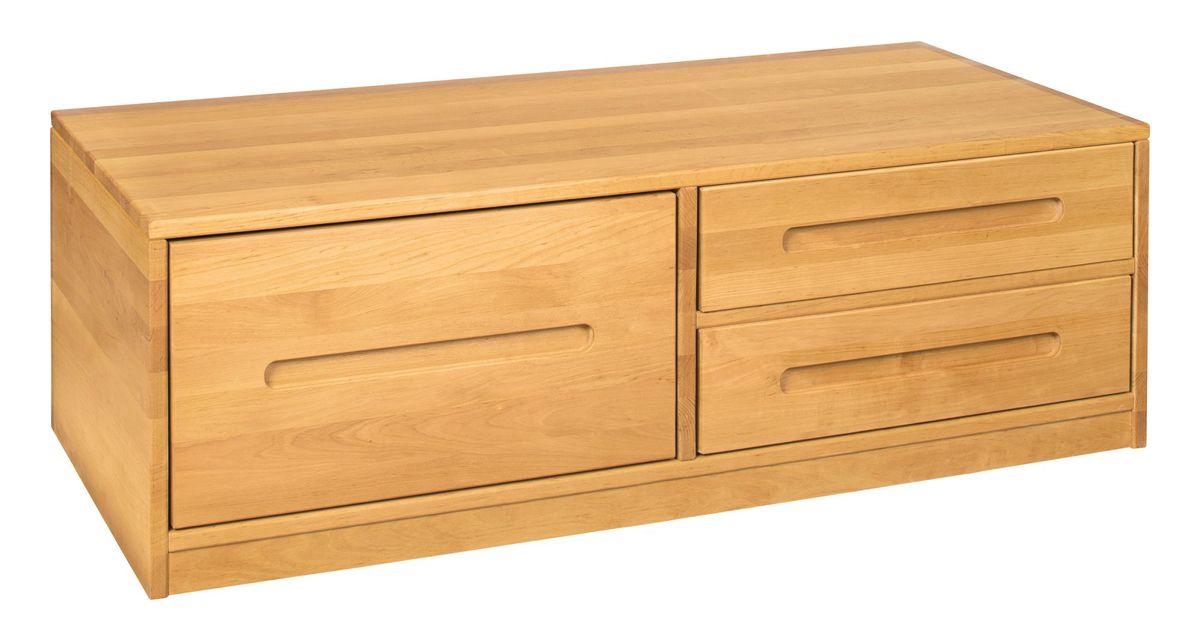 Lina Bettkommode mit Schubladen 120 cm, Massivholz Kiefer Elefantengrau online kaufen bei BioKinder