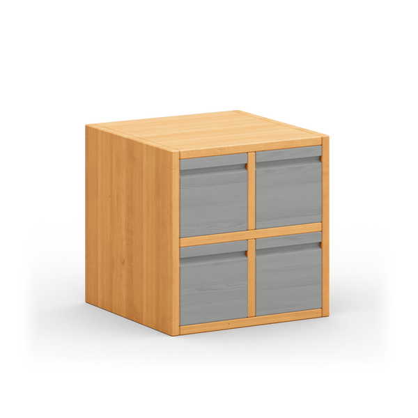 Set Laura Regalwürfel Office 40x40 cm mit vier Schubladen, Massivholz Erle online kaufen bei BioKinder