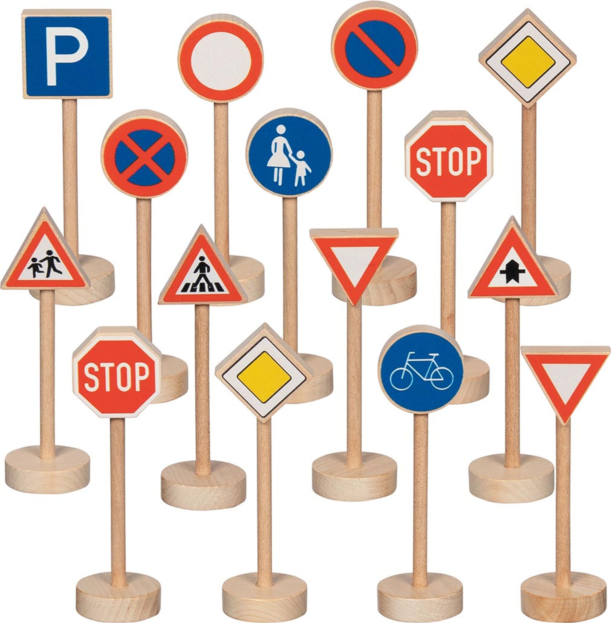 Verkehrschilder-Set A - Kinder Verkehrszeichen Straßenschilder