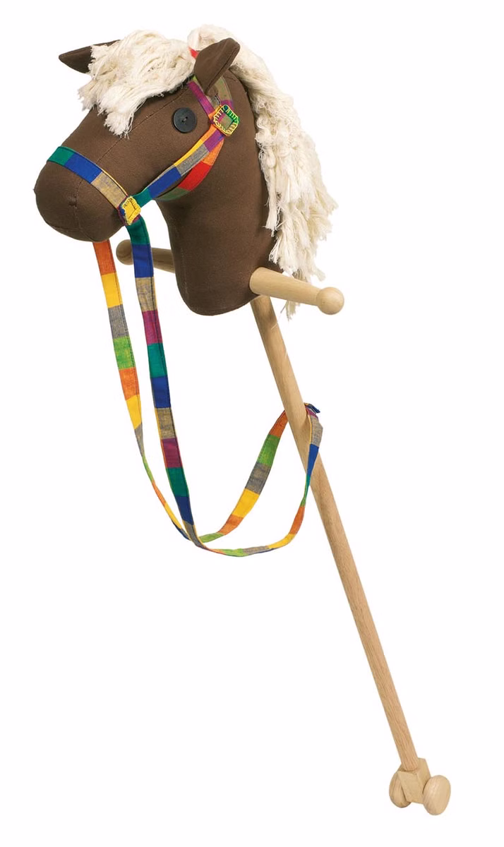 Steckenpferd braun aus Buchenholz Steckenpferd braun aus Buchenholz