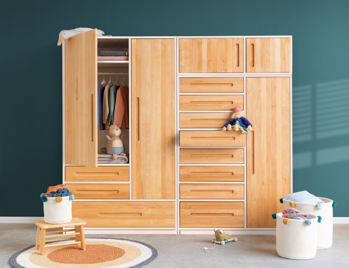Lina Kleiderschrank-Set 220 cm, Massivholz Erle online kaufen bei BioKinder