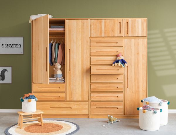Lina Kleiderschrank-Set 220 cm, Massivholz Erle online kaufen bei BioKinder