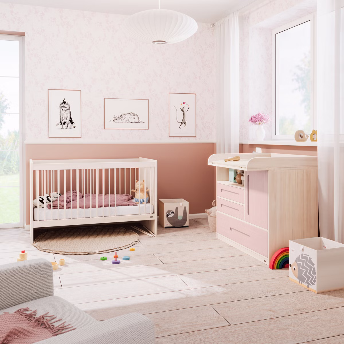 Starter-Set Lina Babybett und Wickelkommode Starter-Set Lina Babybett und Wickelkommode