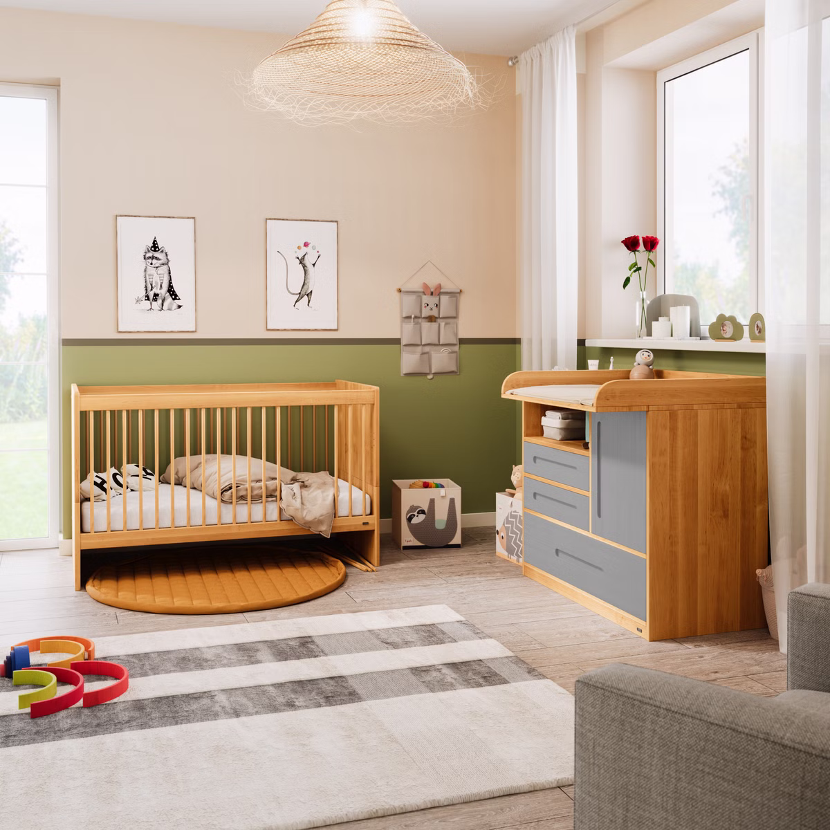 Starter-Set Lina Babybett und Wickelkommode Starter-Set Lina Babybett und Wickelkommode