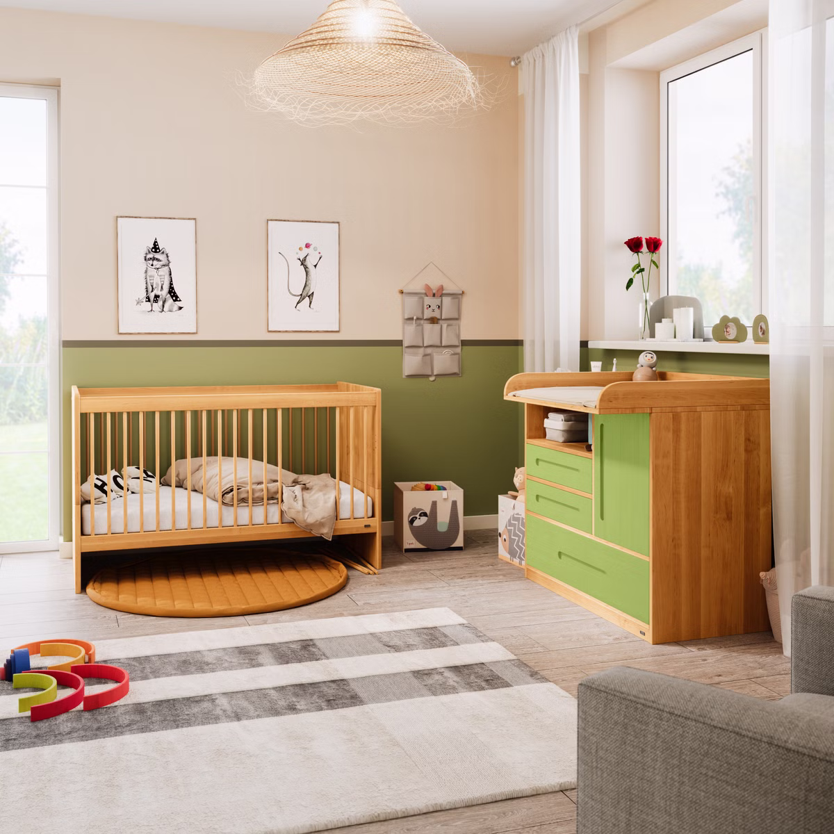 Starter-Set Lina Babybett und Wickelkommode Starter-Set Lina Babybett und Wickelkommode