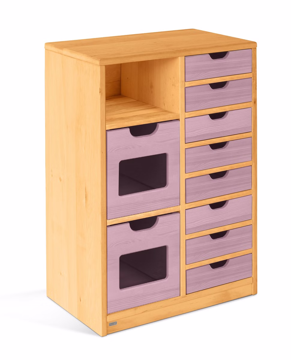 29955-10 Robin Regal schmal Set 10, mit Regalboxen & Schubladen