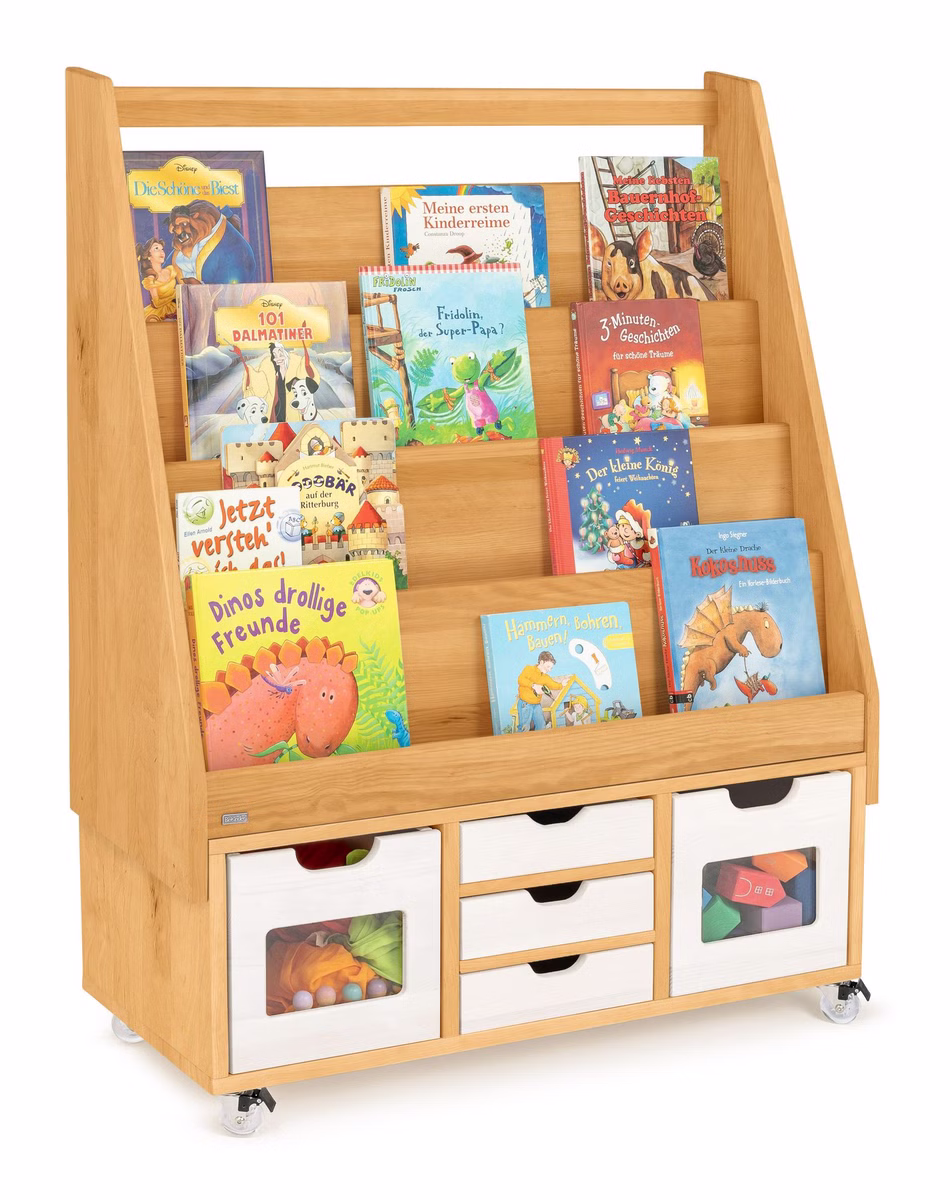 29956-8 Robin Rollregal mit Bücherregal inkl. 3 Schubladen und 2 Regalboxen