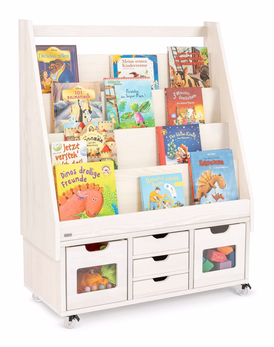 29956-14 Robin Rollregal mit Bücherregal inkl. 3 Schubladen und 2 Regalboxen