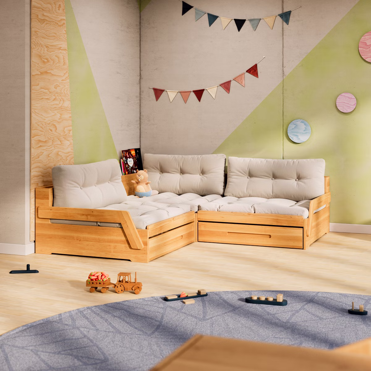 3er Set Lina Ecksofa mit Bettkasten und Armlehnen 3er Set Lina Ecksofa mit Bettkasten und Armlehnen sb