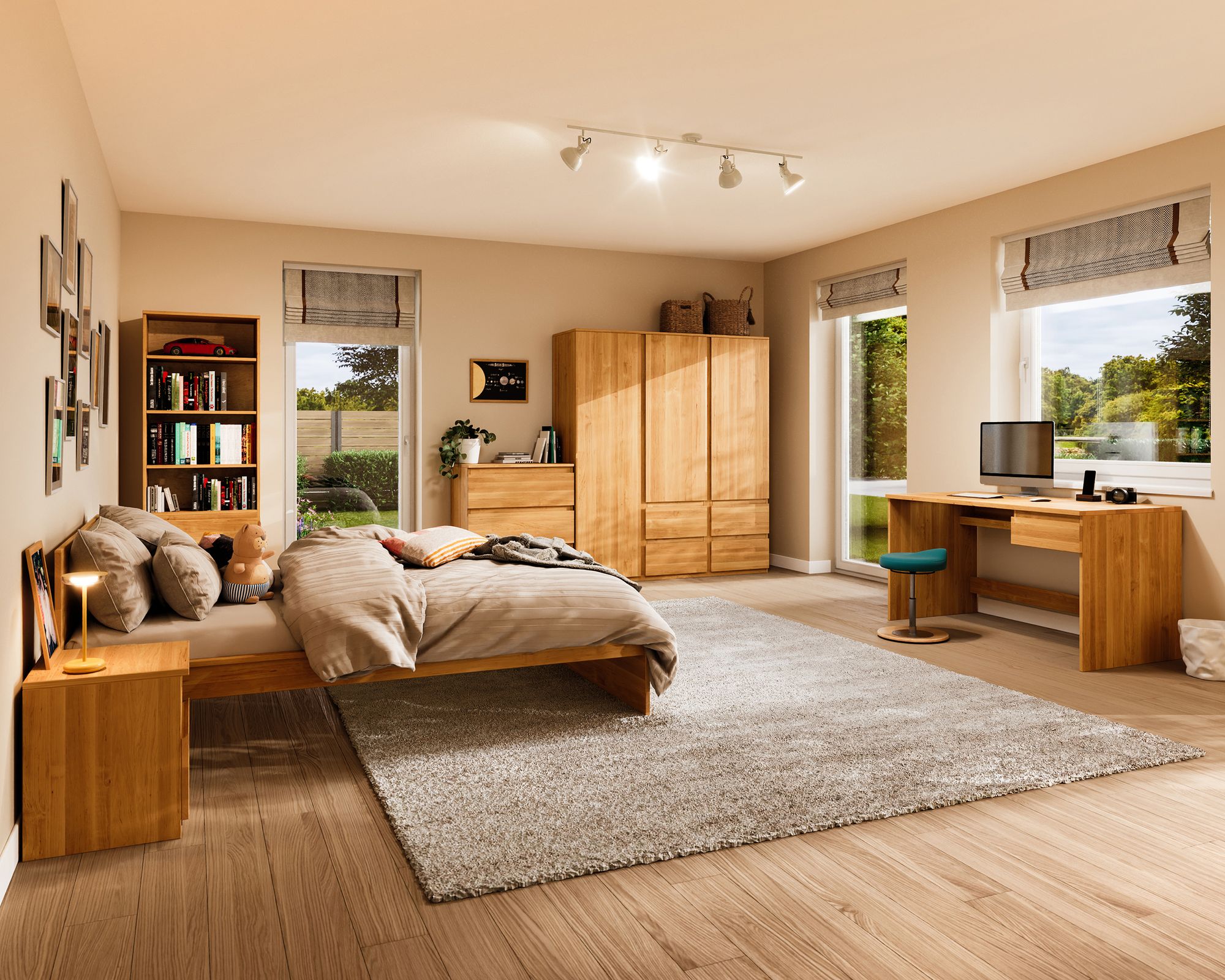 Set Finn Jugendzimmer, Massivholz Erle online kaufen bei BioKinder