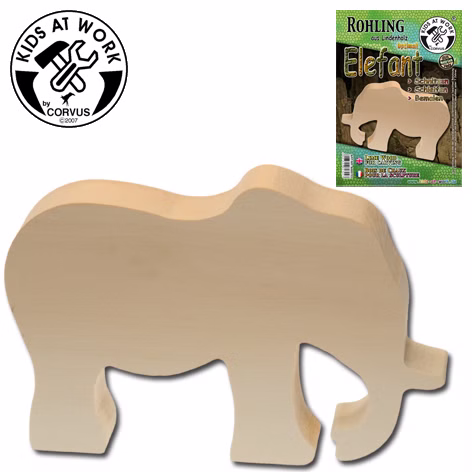 Holzrohling Elefant Holzrohling Elefant